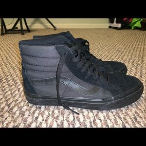 All black sk8 high vans